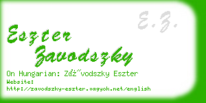 eszter zavodszky business card